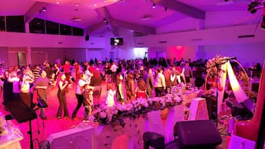 Productions KND stage, LED Video Wall, P.A. sound system, audio, lighting, Dance floor - Wedding DJ